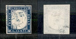 Antichi Stati Italiani - Sardegna - La Roche 15.11.57 (azzurro - P.ti 8) Su 20 Cent (15Aa) - G. Bolaffi - Autres & Non Classés