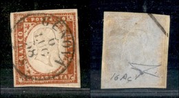 Antichi Stati Italiani - Sardegna - 1857 - 40 Cent (16Ac) Usato A Genova - Bottacchi (200) - Altri & Non Classificati