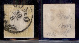 Antichi Stati Italiani - Sardegna - 1859 - 80 Cent (17Ab - Giallo Limone) Usato A Como - Diena (2.500) - Other & Unclassified