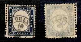 Antichi Stati Italiani - Sardegna - Oulx 10.10.62 (P.ti 8) Su 20 Cent (2 - Regno) Bordo Foglio - Andere & Zonder Classificatie