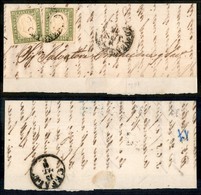 Antichi Stati Italiani - Sicilia - 1861 - Due 5 Cent (13Cc - Verde Oliva Giallastro - Sardegna) - Testatina Di Lettera D - Autres & Non Classés