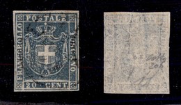 Antichi Stati Italiani - Toscana - 1860 - 20 Cent (20b) - Usato - Molto Bello - Colla + Cert AG (350) - Altri & Non Classificati