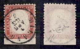 Regno - Posta Ordinaria  - 1862 - 40 Cent (3k) Non Dentellato In Basso - Usato - Cert Raybaudi (750) - Altri & Non Classificati