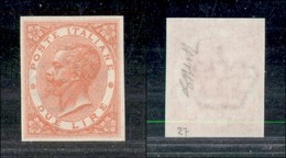 Regno - Posta Ordinaria  - 1866 - Prova D'Archivio - 2 Lire Torino (P22) - Gomma Integra - G. Bolaffi (750) - Altri & Non Classificati