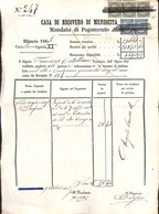 Regno - Posta Ordinaria  - Uso Fiscale - 1865 - Mandato Di Pagamento Quietanzato Con Uso Di Francobolli - Altri & Non Classificati