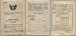 Regno - Posta Ordinaria  - Regio Decreto 4705 - Firenze 15 Novembre 1868 - Tassazione Delle Corrispondenze Per Tunisi Tr - Altri & Non Classificati