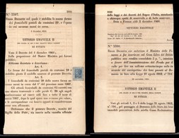 Regno - Posta Ordinaria  - 1866 (Firenze 2 Dicembre) - Saggi - 20 Cent (26) Su R. Decreto D'Emissione (275) - Other & Unclassified
