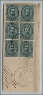 Regno - Posta Ordinaria  - 1879 - 5 Cent (37) - Blocco Di 6 Su Frammento - Other & Unclassified