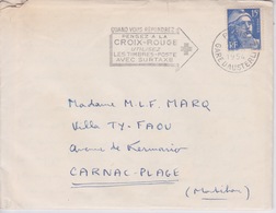 LETTRE ET COURRIER -  FLAMME CROIX ROUGE UTILISEZ TIMBRES-POSTE AVEC SURTAXE - 1954 PARIS GARE AUSTERLITZ - Rode Kruis