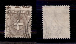 Regno - Posta Ordinaria  - 1896 - 1 Cent Stemma (65d) - Dentellatura Orizzontale Spostata In Alto (non Quotato Usato) - Other & Unclassified