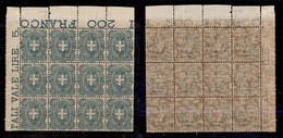 Regno - Posta Ordinaria  - 1897 - 5 Cent Stemma (67) - Blocco Angolare Di 12 - Gomma Integra - Ottima Centratura (4.800+ - Sonstige & Ohne Zuordnung