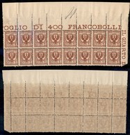 Regno - Posta Ordinaria  - 1901 – 2 Cent Floreale (69) – Blocco Angolare Di 16 Con Filigrana Obliqua (Franco Bol Sul Bor - Other & Unclassified