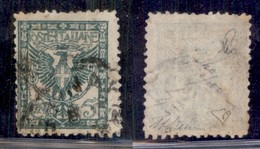 Regno - Posta Ordinaria  - 1906 - Falso Dell'epoca - 5 Cent Floreale (F70) Dent. 11 - Usato Con Piccolo Strappo In Basso - Other & Unclassified