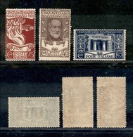 Regno - Posta Ordinaria  - 1922 - Mazzini (128/130) - Serie Completa - Gomma Integra (150) - Andere & Zonder Classificatie