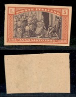 Regno - Posta Ordinaria  - 1925 - Prove Di Macchina - 5 Lire Anno Santo (174) - Sempre Senza Gomma - Sonstige & Ohne Zuordnung