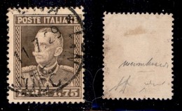 Regno - Posta Ordinaria  - 1929 - 1,75 Lire Parmeggiani (242-dentellato 13) Usato - Diena + Cert. Chiavarello (5.500) - Sonstige & Ohne Zuordnung