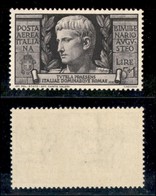 Regno - Posta Ordinaria  - 1937 - 5 Lire Augusto (110 - Aerea) - Gomma Integra (200) - Andere & Zonder Classificatie