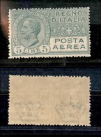 Regno - Posta Aerea - 1926 - 5 Lire (7 - Aerea) - Gomma Integra (125) - Sonstige & Ohne Zuordnung