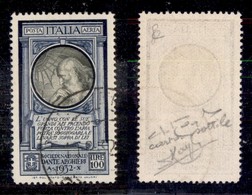 Regno - Posta Aerea - 1932 - 100 Lire Dante Alighieri (41a Aerea) Carta Sottile - Usato - Raybaudi (2850) - Other & Unclassified