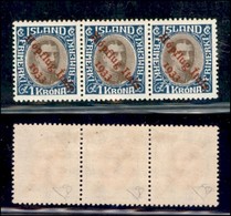 Regno - Posta Aerea - 1933 - Crociera Balbo - Striscia Di Tre Del 1 Krona (172 - Islanda) Con Pezzo Centrale Senza Accen - Other & Unclassified