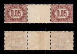 Regno - Servizio - 1875 - 5 Cent (2) - Coppia Orizzontale Con Interspazio Al Centro - Gomma Originale - Ben Centrata (50 - Other & Unclassified