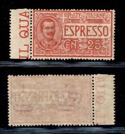 Regno - Espressi - 1903 - 25 Cent (1) - Gomma Integra (200) - Sonstige & Ohne Zuordnung