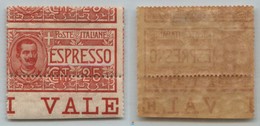 Regno - Espressi - 1903 - 25 Cent (1d) - Dentellatura Orizzontale Spostata In Alto Con Unito Bordo Foglio E Stampa Parzi - Other & Unclassified