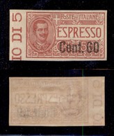Regno - Espressi - 1922 - 60 Cent Su 50 (6K) Non Dentellato - Gomma Originale (320+) - Other & Unclassified