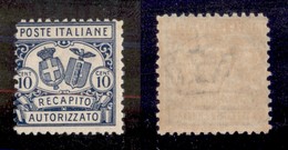 Regno - Recapito - 1928 - 10 Cent (1) - Gomma Integra (125) - Other & Unclassified