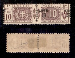 Regno - Pacchi Postali - 1925 - 3 Lire Su 10 (23 L) Con Soprastampa  Nella Sezione A Destra - Gomma Originale - Cert. Ra - Sonstige & Ohne Zuordnung