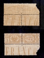 Regno - Pacchi Postali - 1927 - 3 Lire (32c) Bordo Foglio Con Stampa Recto Verso - Gomma Integra - Sonstige & Ohne Zuordnung