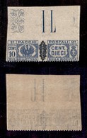 Regno - Pacchi Postali - 1945 - 10 Cent (49fa) Dentellato Solo In Basso Con Bordo Foglio - Gomma Integra (300+) - Sonstige & Ohne Zuordnung