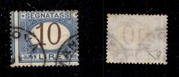 Regno - Segnatasse - 1870 - 10 Lire (14eb) Usato - Dentellatura Verticale Spostata - Cert. Diena (800) - Other & Unclassified