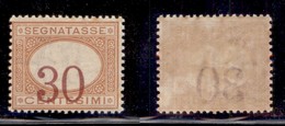 Regno - Segnatasse - 1890 - 30 Cent (23c) - Cifre Spostate - Gomma Integra - Ottimamente Centrato - Other & Unclassified