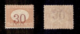 Regno - Segnatasse - 1890 - 30 Cent (23c) Con Cifre Spostate - Gomma Originale (220) - Other & Unclassified