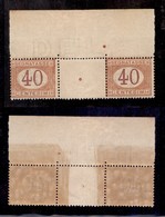Regno - Segnatasse - 1890 - 40 Cent (24) - Coppia Bordo Foglio Con Interspazio Al Centro - Gomma Integra (1.650+) - Sonstige & Ohne Zuordnung