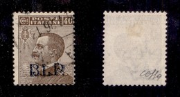 Regno - Blp - 1921 - 40 Cent (4A) Usato - Soprastampa Azzurro Nera Delle Prime Tirature - Colla - Other & Unclassified