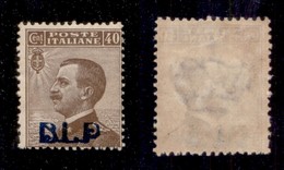 Regno - Blp - 1921 - 40 Cent (4Am - Azzurro Nera) - Senza Punto Dopo P - Gomma Originale (600) - Other & Unclassified