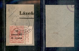 Occupazioni I Guerra Mondiale - Trento E Trieste - 1919 - 10 Cent Su 10 (4fa) Errore "centes Mi" - Usato Su Frammento -  - Sonstige & Ohne Zuordnung