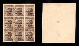 Occupazioni I Guerra Mondiale - Trento E Trieste - 1919 - 40 Cent Su 40 Cent (7+7l) - Blocco Di 9 Su Frammento - Errore  - Other & Unclassified