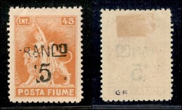 Occupazioni I Guerra Mondiale - Fiume - 1919 - RANCO 15 Su 15 Cent (D79v) Senza F - Gomma Originale (200) - Other & Unclassified