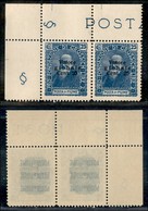 Occupazioni I Guerra Mondiale - Fiume - 1920 - 25 Cent Su 25 Valore Globale (103+103v) - Coppia Angolare Con Cifra Spost - Other & Unclassified