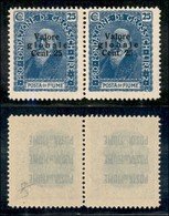 Occupazioni I Guerra Mondiale - Fiume - 1920 - 25 Cent Su 25 Valore Globale (103 Varietà) - Coppia Con Soprastampe Diver - Other & Unclassified