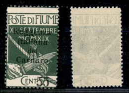 Occupazioni I Guerra Mondiale - Fiume - 1920 - 55 Cent Su 5 Carnaro (142-varietà) - Formato Diverso - Gomma Integra - No - Other & Unclassified