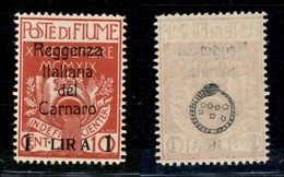 Occupazioni I Guerra Mondiale - Fiume - 1920 - 1 Lira Su 10 Cent (143) - Gomma Integra (175) - Other & Unclassified