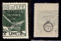 Occupazioni I Guerra Mondiale - Fiume - 1920 - 2 Lire Su 5 Cent (144) - Dentellatura Verticale Spostata - Gomma Integra  - Other & Unclassified