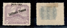Occupazioni I Guerra Mondiale - Fiume - 1921 - 80 Cent Costituente (170nc) - A In Alto - Gomma Originale (300) - Other & Unclassified