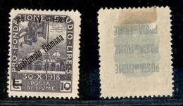 Occupazioni I Guerra Mondiale - Fiume - 1921 - 10 Lire Costituente (175) - Gomma Originale (320) - Other & Unclassified