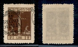 Occupazioni I Guerra Mondiale - Fiume - 1924 - 2 Lire Regno D'Italia (211-varietà Kb) - Soprastampa Obliqua - Gomma Inte - Other & Unclassified