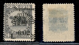 Occupazioni I Guerra Mondiale - Fiume - 1921 - 0.02 Su 15 Cent (15sba) - Soprastampa Spostata (a Cavallo) - Gomma Origin - Other & Unclassified